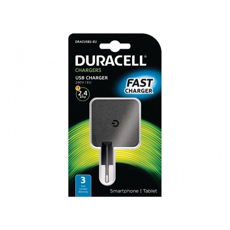 CARGADOR PARED DURACELL DRACUSB2-EU - 1XUSB - 5V -2.4A
