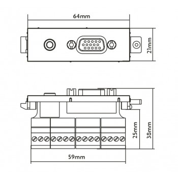 Vision TC3 VGAF3.5MM, VGA + 3,5 mm, Blanco, 64 mm, 38 mm, 21 mm