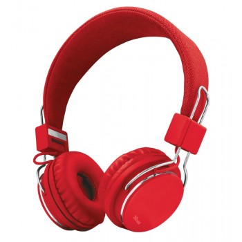AURICULARES TRUST URBAN ZIVA RED - PLEGABLES - MICRÓFONO INTEGRADO - MANDO A DISTANCIA EN CABLE - DI 21822
