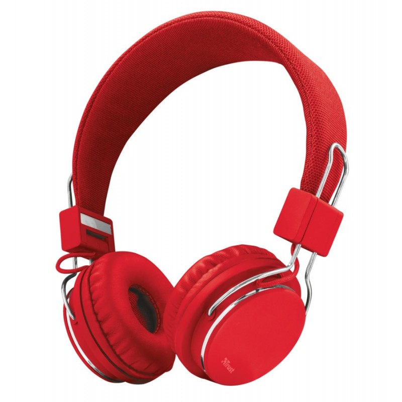 AURICULARES TRUST URBAN ZIVA RED - PLEGABLES - MICRÓFONO INTEGRADO - MANDO A DISTANCIA EN CABLE - DI 21822