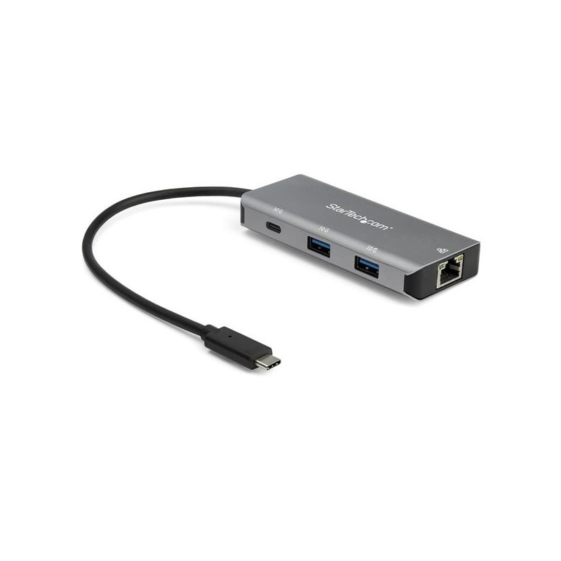 StarTech.com Hub USB-C 10Gbps de 3 Puertos con Puerto de Red Ethernet - 2x USB-A y 1x USB-C HB31C2A1CGB