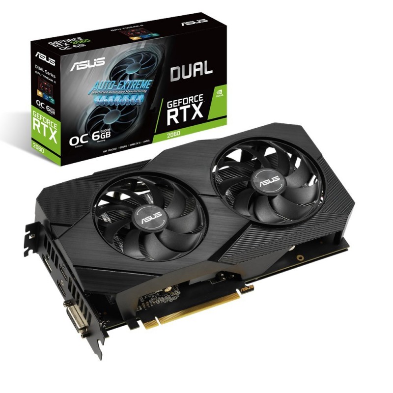 Asus GeForce RTX2060 Dual EVO OC 6GB GDDR6 - Dual-RTX2060-O6G-EVO 90YV0CH2-M0NA00