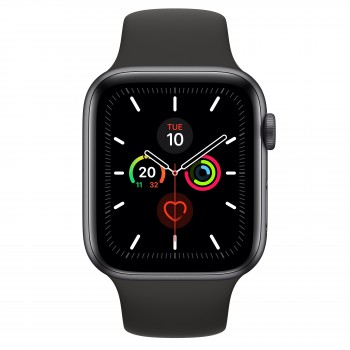 Apple Watch Series 5 GPS 44mm - Gris Espacial con correa deportiva en Negro MWVF2TY A
