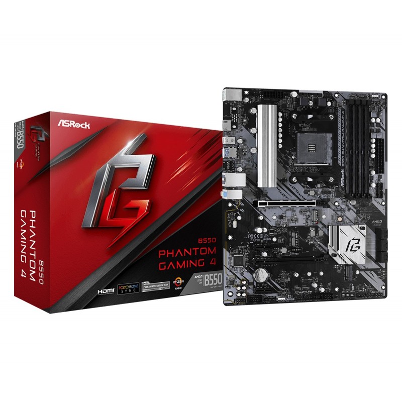 Asrock B550 Phantom Gaming 4 Zócalo AM4 ATX AMD B550 90-MXBCY0-A0UAYZ