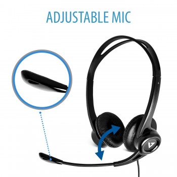 V7 Auriculares estéreo USB de Essentials con micrófono HU311-2EP