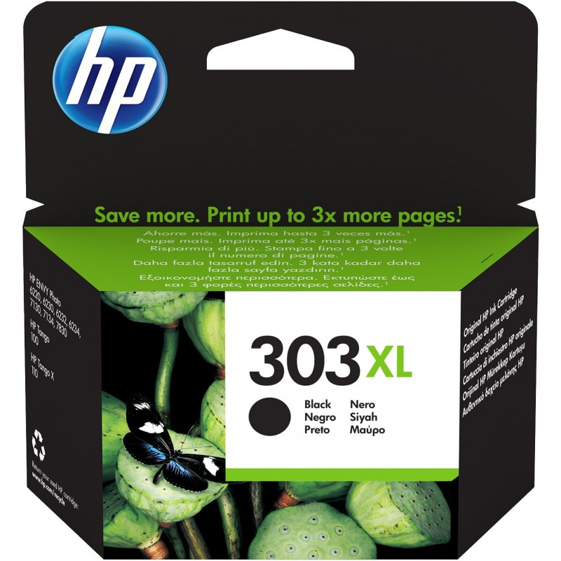 HP Cartucho de tinta Original 303XL negro de alta  T6N04AE301
