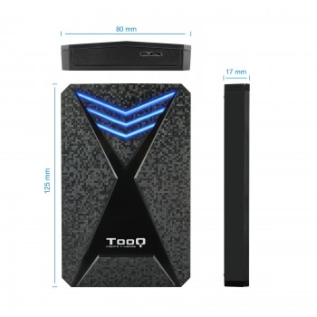 TooQ TQE-2550BL - 2.5" Carcasa de disco duro SSD Negro