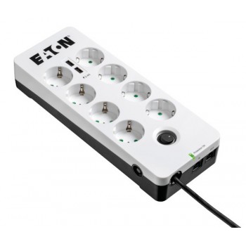 Eaton PB8TUD limitador de tensión 8 salidas AC 220-250 V Negro, Blanco