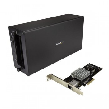 StarTech.com Adaptador Conversor Thunderbolt 3 a Caja Externa con Tarjeta de Red de 10Gb y DisplayPo BNDTB10GI