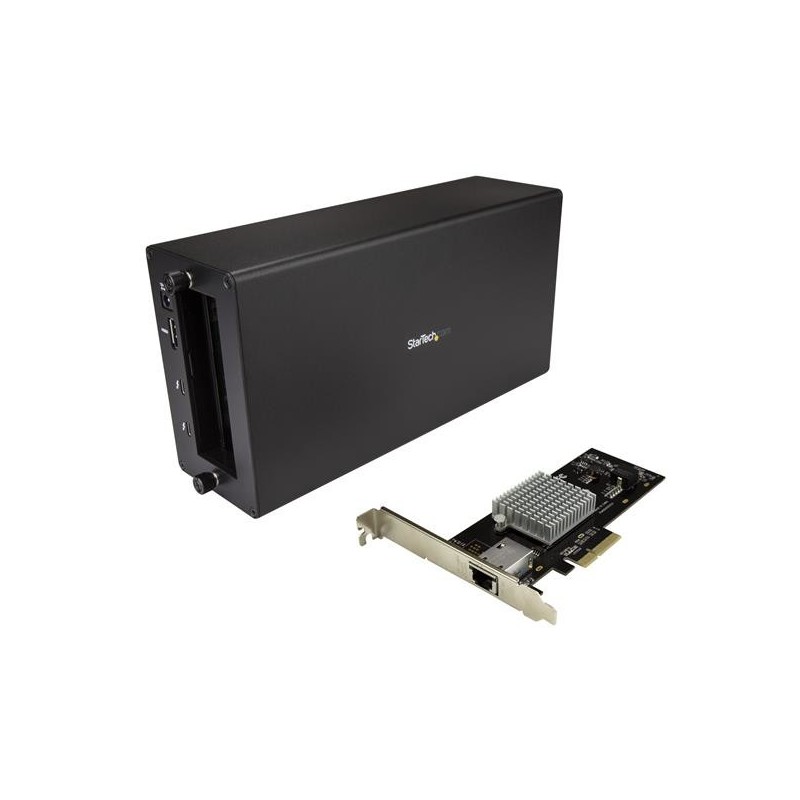 StarTech.com Adaptador Conversor Thunderbolt 3 a Caja Externa con Tarjeta de Red de 10Gb y DisplayPo BNDTB10GI