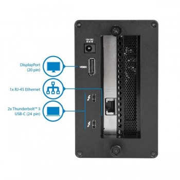 StarTech.com Adaptador Conversor Thunderbolt 3 a Caja Externa con Tarjeta de Red de 10Gb y DisplayPo BNDTB10GI