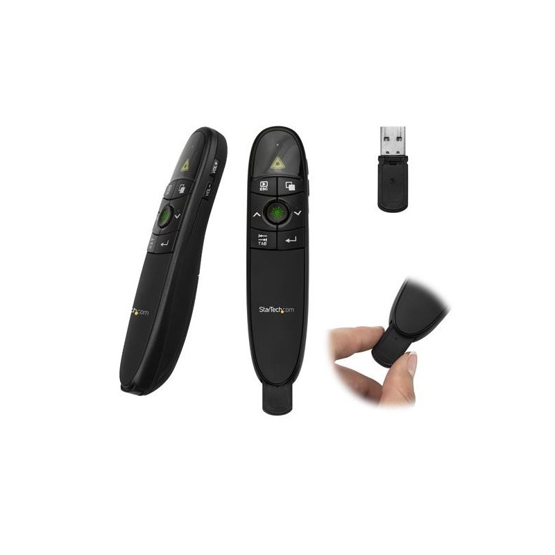 StarTech.com Mando a Distancia para Presentaciones Inalámbrico con Puntero Láser Verde - 27m PRESREMOTEG