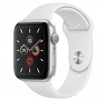 Apple Watch Series 5 GPS 44mm - Aluminio plata con correa deportiva en Blanco MWVD2TY A