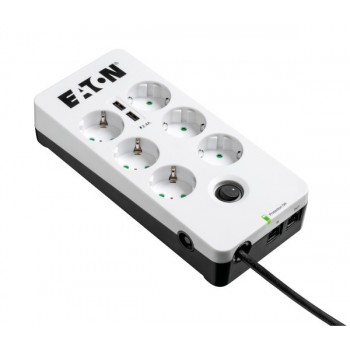 Eaton PB6TUD limitador de tensión 6 salidas AC 220-250 V Negro, Blanco