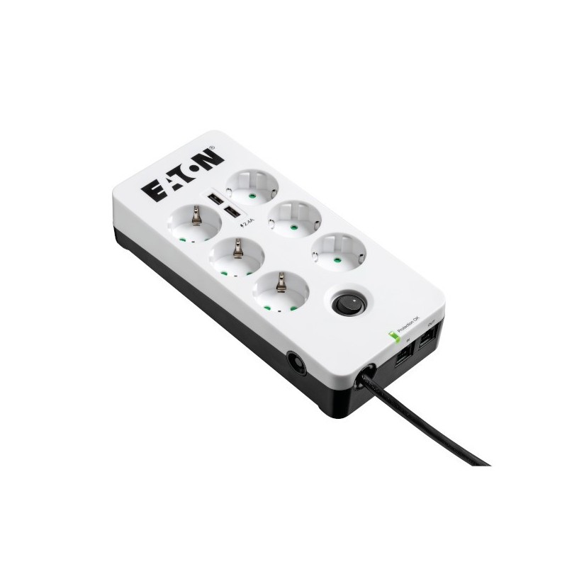 Eaton PB6TUD limitador de tensión 6 salidas AC 220-250 V Negro, Blanco