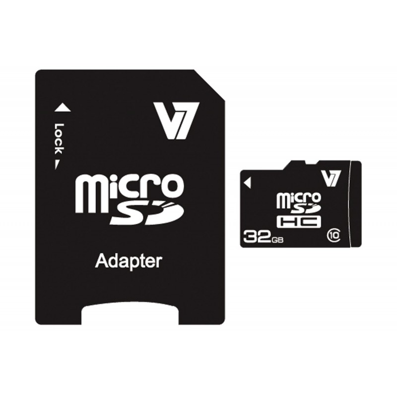 V7 Micro SDHC 32 GB Clase 10 + adaptador SD VAMSDH32GCL10R-2E