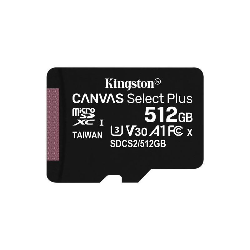 Kingston Canvas Select Plus - 512 GB MicroSDXC Clase 10 UHS-I SDCS2 512GBSP