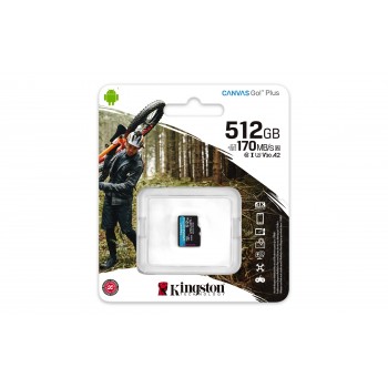 Kingston Technology Canvas Go! Plus memoria flash 512 GB MicroSD Clase 10 UHS-I SDCG3 512GBSP