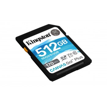 Kingston Technology Canvas Go! Plus memoria flash 512 GB SD Clase 10 UHS-I SDG3 512GB