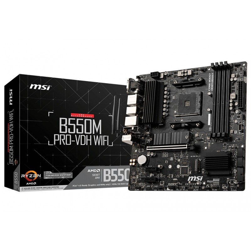 MSI B550M PRO-VDH WIFI Zócalo AM4 Micro ATX AMD B550 911-7C95-008