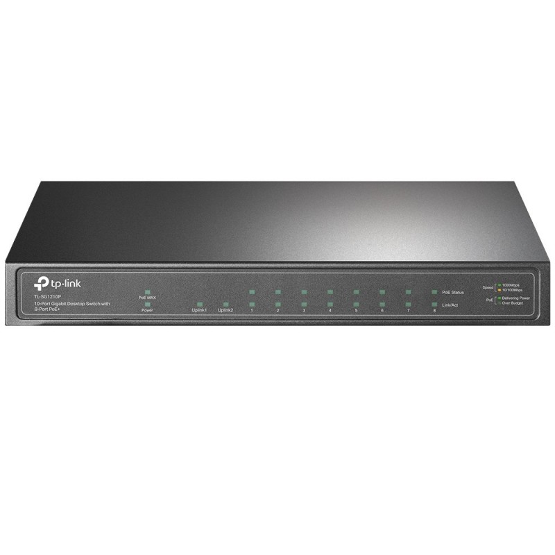 TP-LINK TL-SG1210P switch Gigabit Ethernet (10 100 1000) Gris Energía sobre Ethernet (PoE)