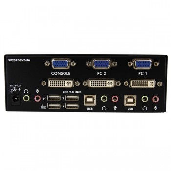 2 PORT DVI VGA DUAL MONITOR KVM SV231DDVDUA