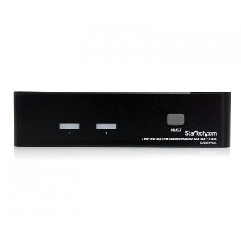 StarTech.com Conmutador Switch KVM - 2 puertos USB 2.0 - Audio Vídeo DVI, USB, USB, DVI-I, 1920 x 12 SV231DVIUA