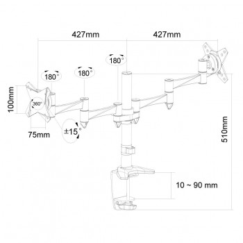 NewStar FPMA-D1330DWHITE - Kit de montaje ( montaje con pinza de sujeción para escritorio, soporte c