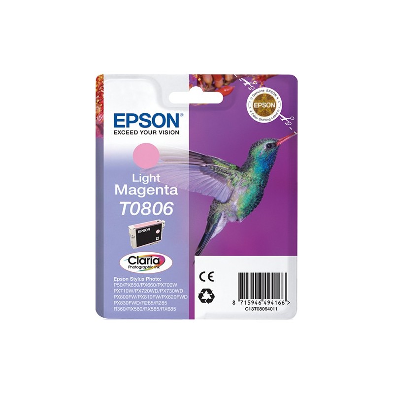 Cartucho Epson T0806 magenta claro C13T08064011