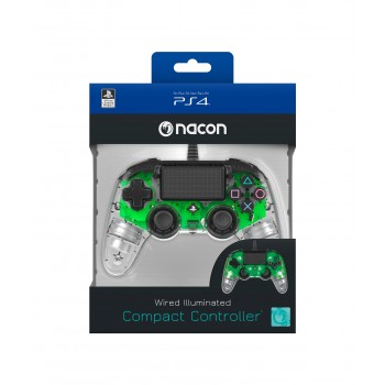 NACON PS4OFCPADCLGREEN, Gamepad, PlayStation 4, Analógico Digital, Share, Verde, Alámbrico