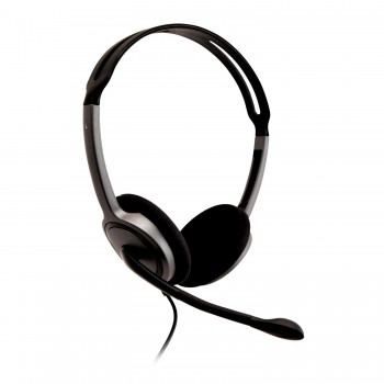 V7 HA212-2EP auricular con micrófono Diadema Binaural Negro, Plata