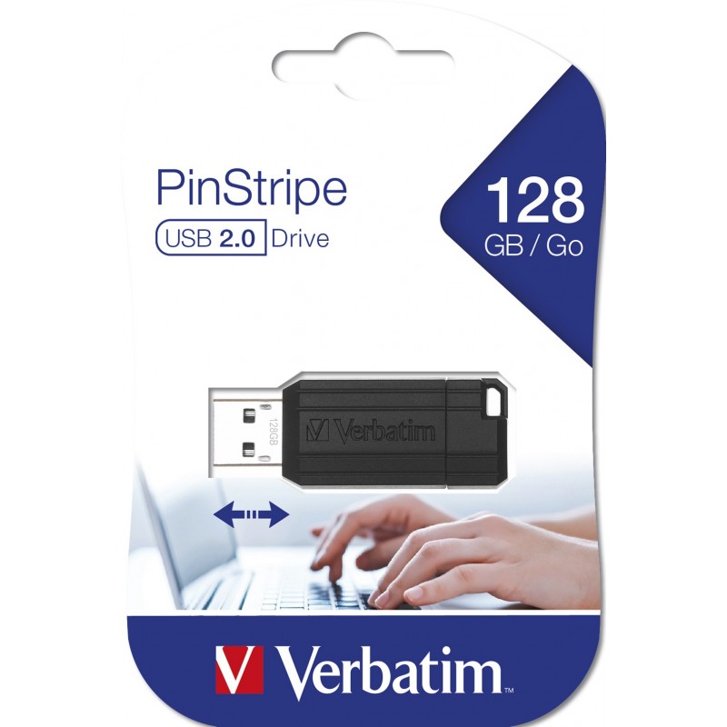 Verbatim PinStripe 128GB unidad flash USB USB tipo A 2.0 Negro 49071