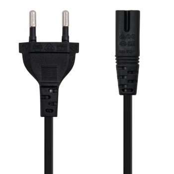 Nanocable 10.22.0402, Macho hembra, CEE7 16, C7 coupler, Derecho, Derecho, Negro