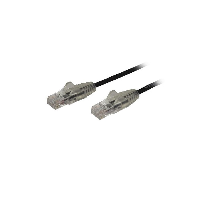StarTech.com Cable Cat6 de 2m - Delgado - con Conectores RJ45 sin Enganches - Negro N6PAT200CMBKS