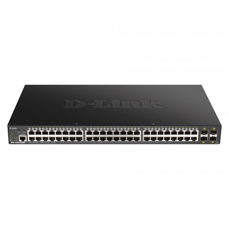 D-Link DGS-1250-52XMP switch Gestionado L3 None Negro Energía sobre Ethernet (PoE)