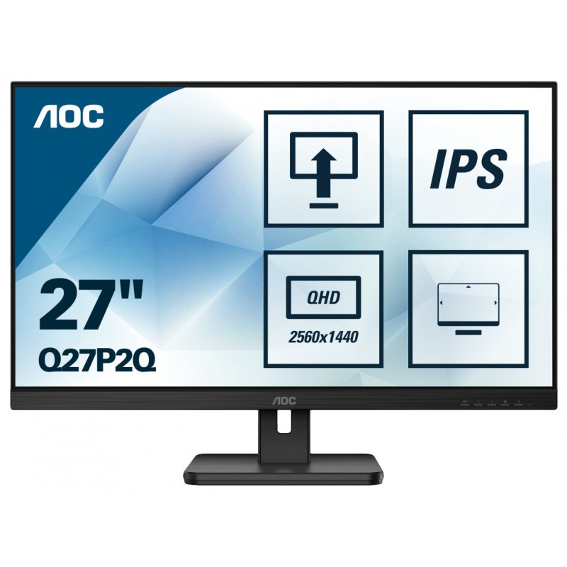 AOC Q27P2Q LED - 27" - 2560x1440 - Quad HD - Negro
