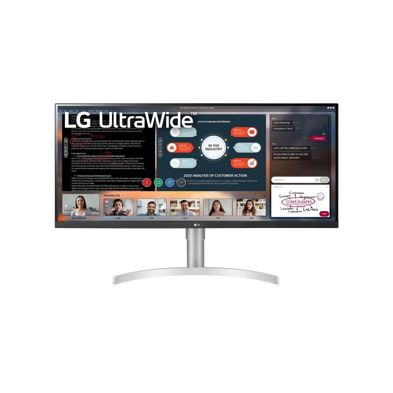 LG 34WN650-W LED - 34" - 2560x1080 - UltraWide Full HD - Blanco
