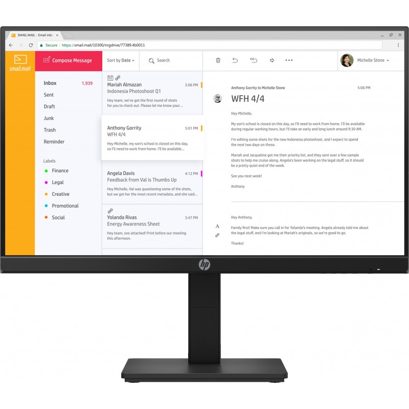 HP P24h G4 - 23.8" - 1920x1080 - Full HD IPS 7VH44AAABB