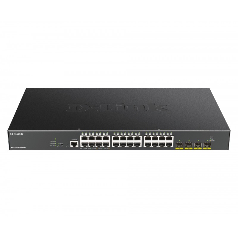 D-Link DGS-1250-28XMP switch Gestionado L3 Gigabit Ethernet (10 100 1000) Negro Energía sobre Ethern