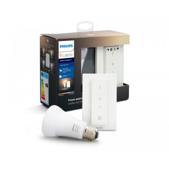 Philips Hue White Ambiance - Bombilla LED inteligente E27 + mando inalámbrico - luz blanca de cálida 8718699673208