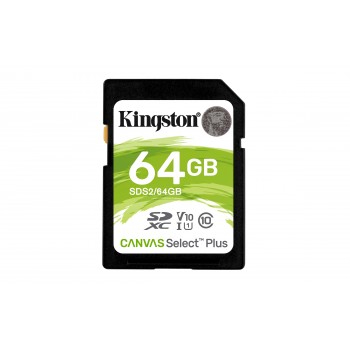 Kingston Technology Canvas Select Plus memoria flash 64 GB SDXC Clase 10 UHS-I SDS2 64GB