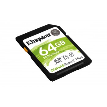Kingston Technology Canvas Select Plus memoria flash 64 GB SDXC Clase 10 UHS-I SDS2 64GB