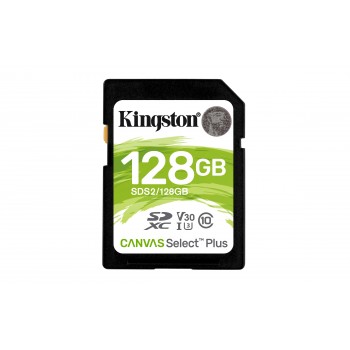 Kingston Canvas Select Plus 128 GB SDXC Clase 10 UHS-I SDS2 128GB