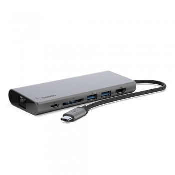 Belkin F4U092BTSGY hub de interfaz USB 3.0 (3.1 Gen 1) Type-C 5000 Mbit s Gris