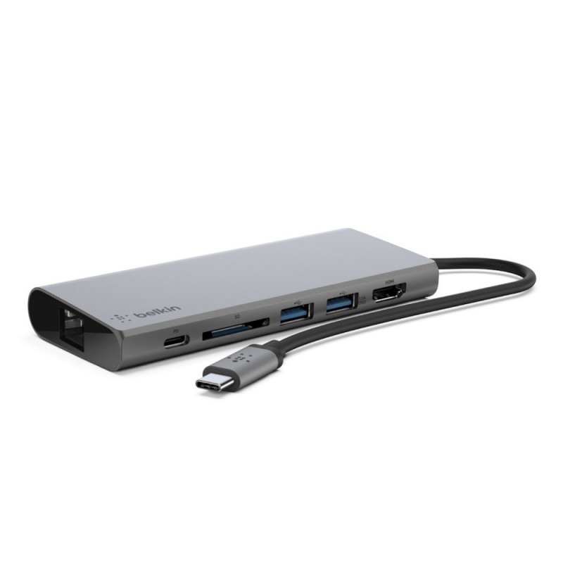 Belkin F4U092BTSGY hub de interfaz USB 3.0 (3.1 Gen 1) Type-C 5000 Mbit s Gris
