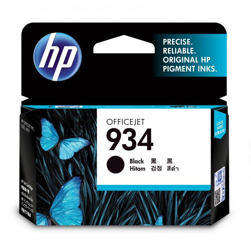 HP Cartucho de tinta original 934 negro, Negro, HP, Officejet 6812 e-AiO, Officejet 6815 e-AiO, Offi C2P19AEBGY