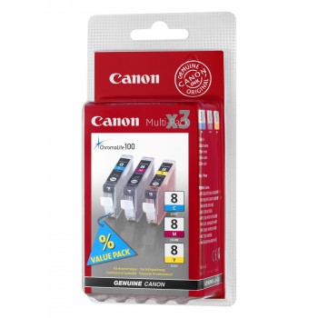 Canon CLI-8 C M Y Original Cian, Magenta, Amarillo 0621B029