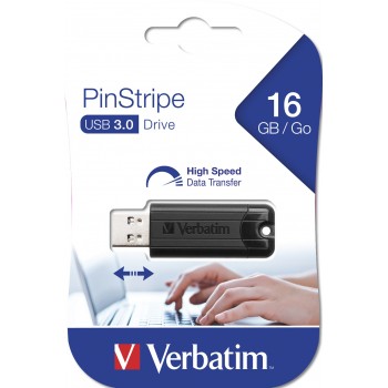 Verbatim PinStripe 16GB USB tipo A 3.2 Gen 1 (3.1 Gen 1) Negro 49316