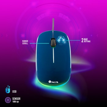 NGS Addict Blue - Óptico 1000 DPI Ambidextro ADDICTBLUE