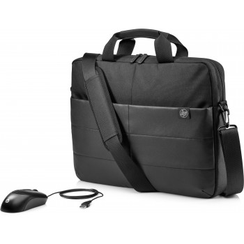 HP Classic Briefcase and Mouse, Maletín, 39,6 cm (15.6"), 440 g, Negro 1FK06AAABB